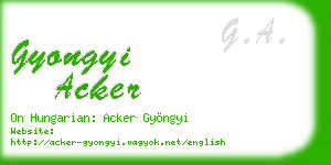 gyongyi acker business card